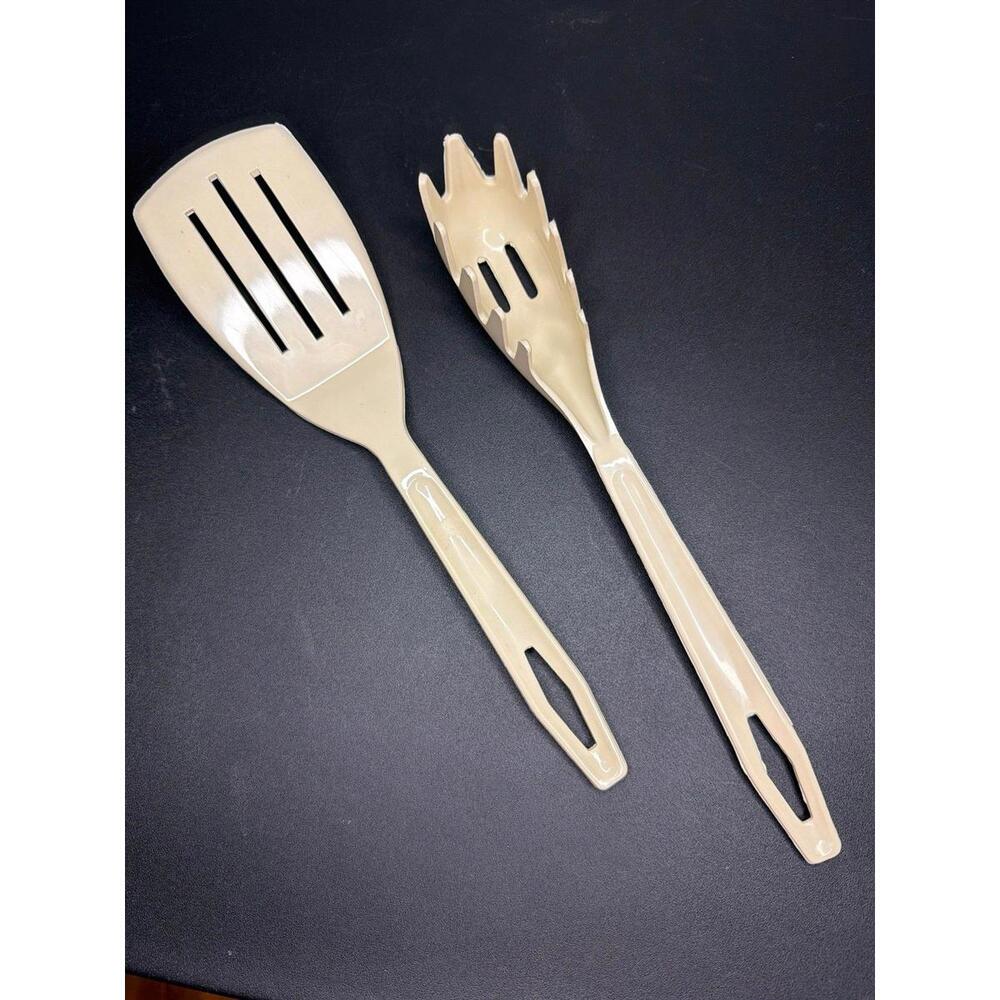 Vintage King Kraft Slotted Spatula Pasta Spoon Nylon Plastic‎ Set